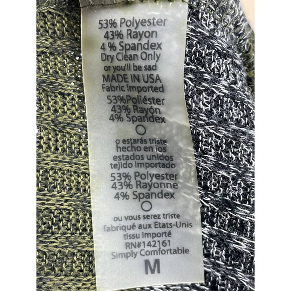 Lularoe Sarah Cardigan Duster Ribbed Sweater Olive Green Stripe M - Picture 9 of 9